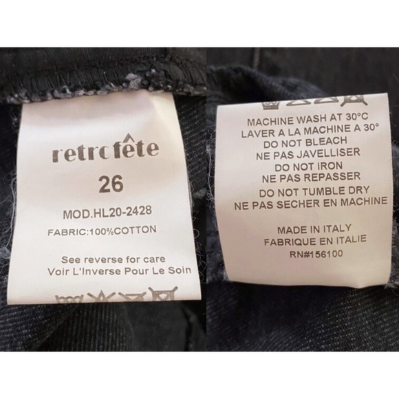NEW Retrofete Taylor Jeans Black 26 - Picture 17 of 17